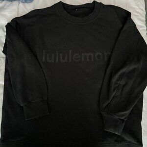LOGO Black Perfectly Oversized Crew Neck
